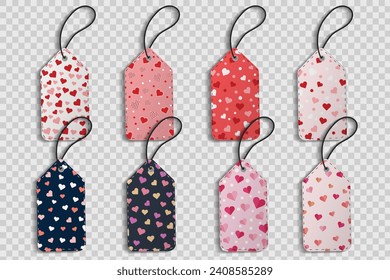 set love or valentine gift tags.Vector Valentine card template. Gift tags, tags or greeting cards