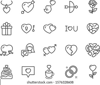 set of love valentine icons, relationship, heart, shape, wedding, couple