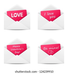 Set of love Valentine message