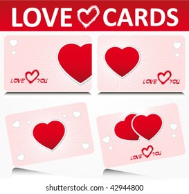 set of love valentine's cards