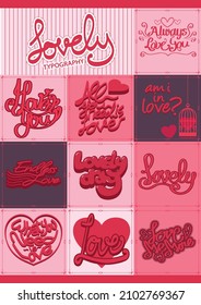 Set of Love vector design. happy valentine's day
