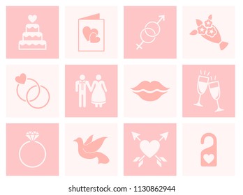 Set of love and wedding vectors