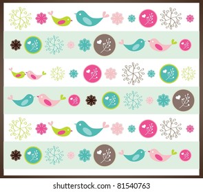set of lovely bird collection