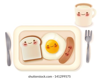 Set of Lovely Breakfast  - Vector File EPS10