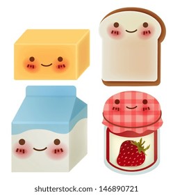 Set of Lovely Breakfast - Vector File EPS10