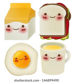 Set of Lovely Breakfast - Vector File EPS10