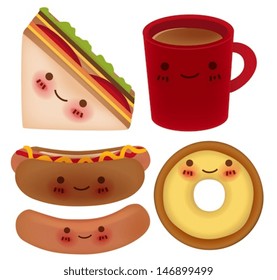 Set of Lovely Breakfast - Vector File EPS10