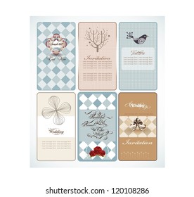 set of lovely card design