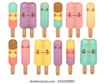 Set of Lovely Ice Cream - Vector File EPS10