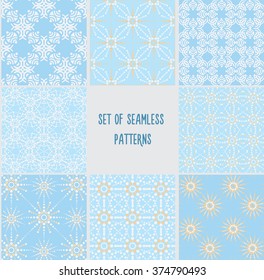 Set of lovely seamless patterns, can be used for web, wallpaper, background, surface textures