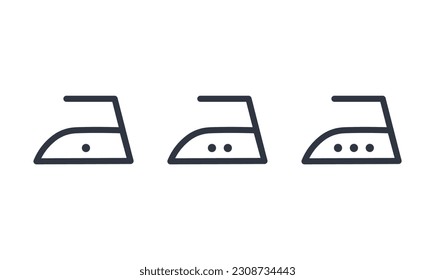 Set of Low, Medium and High Temperature Iron Icons. 
