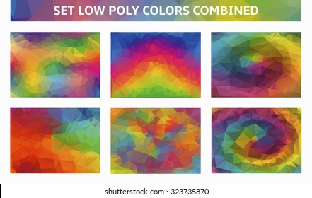 set low poly background colors combined