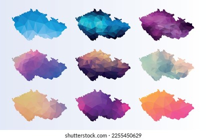 Set low poly maps of Czech Republic