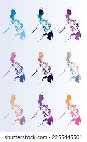 Set low poly maps of Plilippines