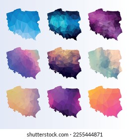 Set low poly maps of Poland