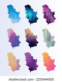 Set low poly maps of Serbia