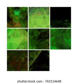 Set of low poly mosaic backgrounds. Template design, list, front page, brochure layout, banner, idea, cover, print, flyer, book, blank, card, sheet. Copy space. Vector clip art.