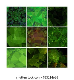 Set of low poly mosaic backgrounds. Template design, list, front page, brochure layout, banner, idea, cover, print, flyer, book, blank, card, sheet. Copy space. Vector clip art.