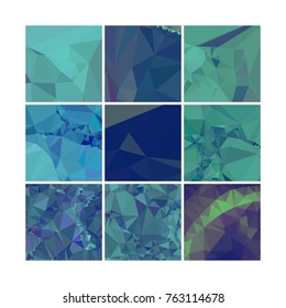 Set of low poly mosaic backgrounds. Template design, list, front page, brochure layout, banner, idea, cover, print, flyer, book, blank, card, sheet. Copy space. Vector clip art.