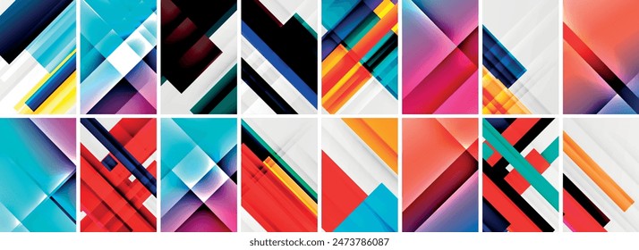 Set of low poly triangles poster geometric backgrounds. Vector Illustration For Wallpaper, Banner, Background, Card, Book Illustration, landing page