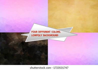 Set of low poly triangular backgrounds collection. Modern colorful low poly vectors can be used for social media, web, advertising, printing, brochure design.