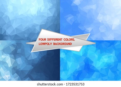 Set of low poly triangular backgrounds collection. Modern colorful low poly vectors can be used for social media, web, advertising, printing, brochure design.