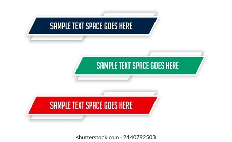 set of lower third display bar banner for news channel vector