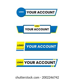 Set of lower third graphic template social media account for news and broadcasting.