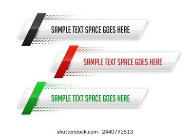 set of lower third header banner for news report vector
