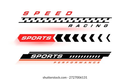 Conjunto de títulos de la tercera velocidad más baja en el Vector temático deportivo