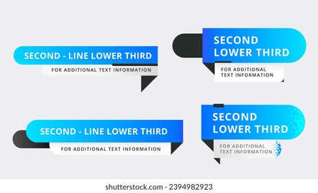Set of lower third or television news bar design template isolated on white background.
