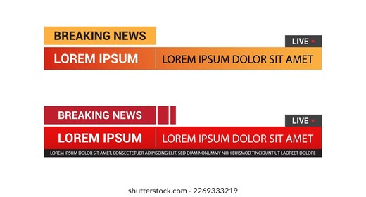 Set of Lower third template for TV banners, bars for live news and sport channels, streaming and broadcasting. Collection of lower third for video editing isolated on white background. Vector	