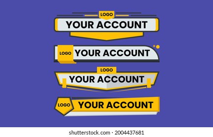 Set of lower third vector template design for broadcasting news and social media logo. Streaming video element.