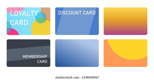 Set Of Loyalty Card Templates. Club Member Cards And Discount Cards. Vector Illustration.