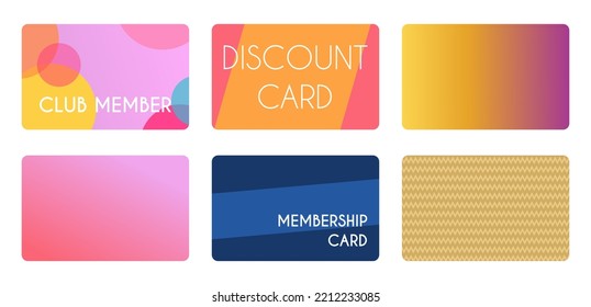 Set Of Loyalty Card Templates. Club Member Cards And Discount Cards. Vector Illustration.