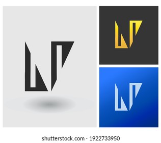 Conjunto de la plantilla de logotipo inicial de la letra LP UP