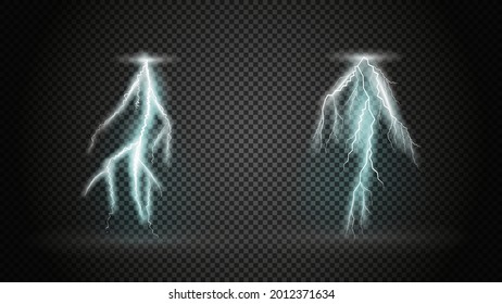 Set of lsolated storm lightning for your creativity