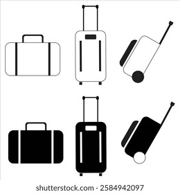 A set of luggage bag vector illustration 