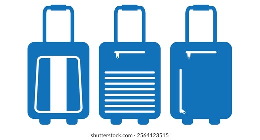Set of luggage icons, suitcase icons set. vector illustration eps 10.