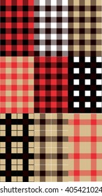 set Lumberjack paterns vector