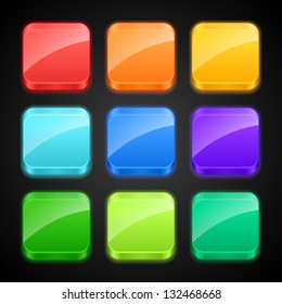 Set of luminous color apps icons.