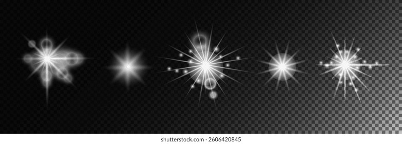 Set of luminous elements, light, shiny rays, luminous lines, New Year's luminous decorations, rays of light. Set of lighting effects, effect 14. Set of isolated objects 34.