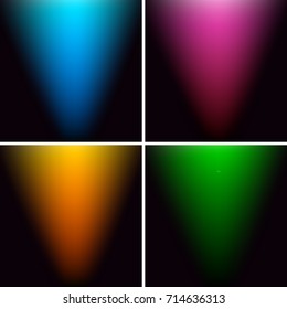 Set of Luminous Ray in the Dark . Abstract Background . Template for your Design . Isolated Vector Illustration