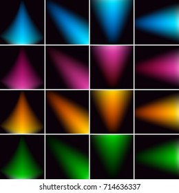 Set of Luminous Ray in the Dark . Abstract Background . Template for your Design . Isolated Vector Illustration