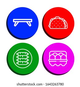 Set of lunch icons. Such as Breakfast tray, Taco, Ribs, Egg , lunch icons