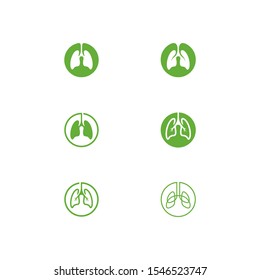 Set of lung care logo design inspiration line art