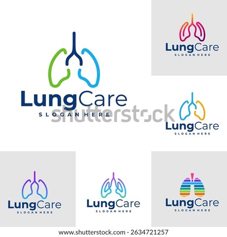 Set of Lung logo design concept vector. Lung Care Logo Design Template. Creative Symbol. Icon