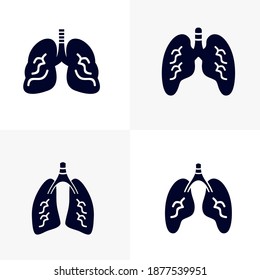 Set of Lung logo design vector template, Organs logo design concept, Icon symbol