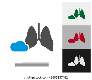 Set of Lungs with Cloud Logo Template Design Vector, Emblem, Design Concept, Creative Symbol, Icon