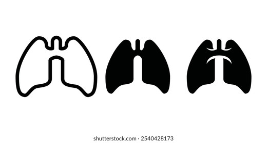 Set of Lungs logo.  lungs  care logo designs for medical service and consult